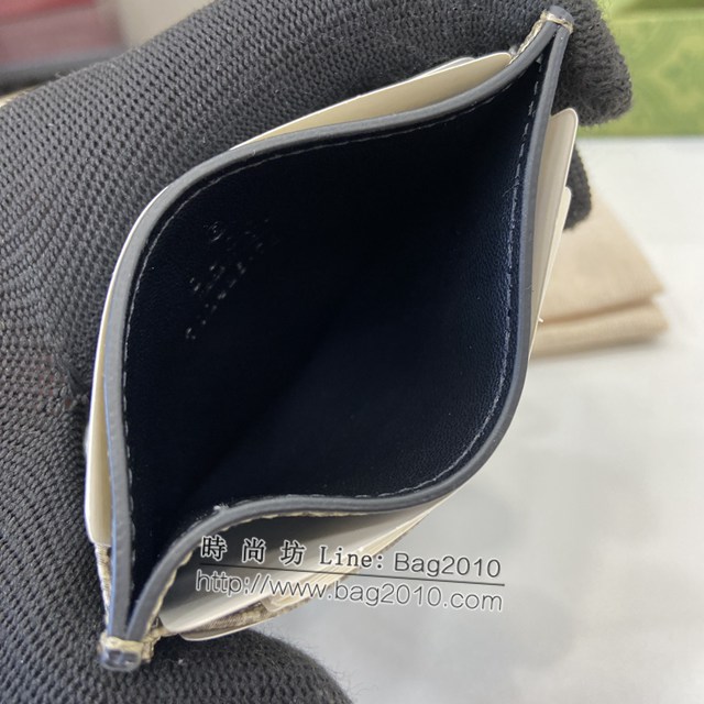 Gucci專櫃古馳最新款飾鏤空互扣式雙G卡片夾卡包 jh2106型號：701425